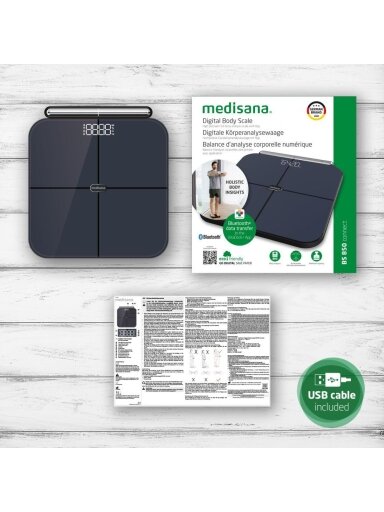 Medisana BS 850 Connect Kūno masę analizuojančios svarstyklės su Bluetooth funkcija
