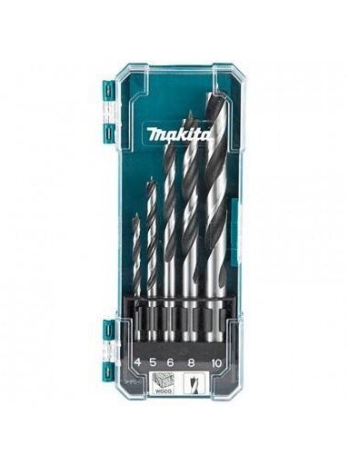 Medžio grąžtų komplektas Makita D-72861 4/5/6/8 /10 mm 5 vnt