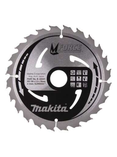 Medžio pjovimo diskas Makita 190 x 30mm B-32041