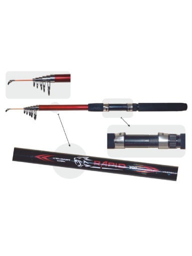 Meškerė Teleskopinė Fish2Fish Rapid, Ilgis 240 cm, Testas 10-40g