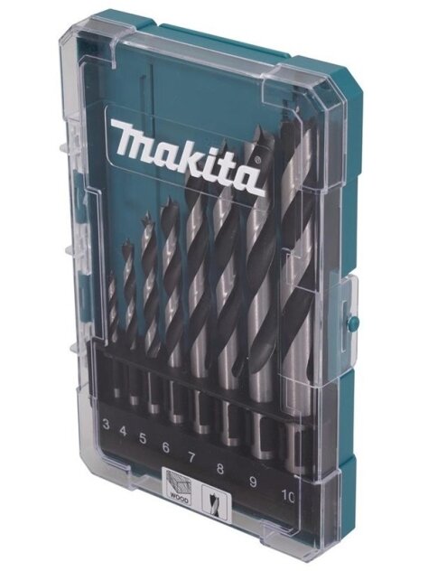 Medienos grąžtų komplektas Makita, 3-10mm, 8 vnt Medienos grąžtų komplektas Makita, 3-10mm, 8 vnt