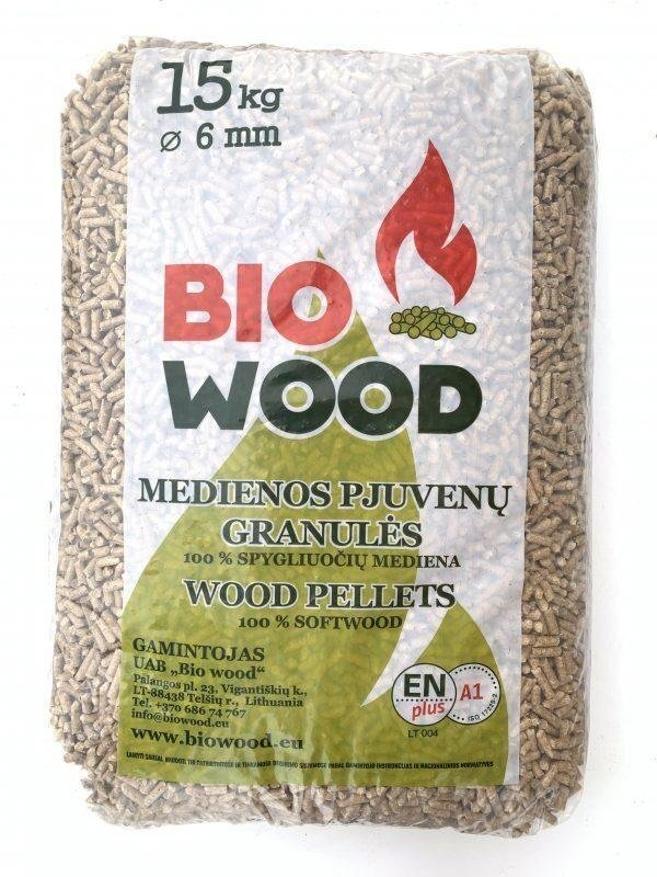 Medienos pjuvenų granulės, 15 kg 2 Medienos pjuvenų granulės, 15 kg 2