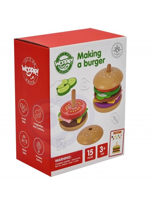 Medinė Dėlionė Mėsainis WOOPIE GREEN 13 Medinė Dėlionė Mėsainis WOOPIE GREEN 13