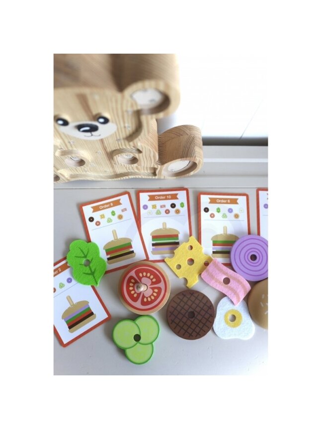 Medinė Dėlionė Mėsainis WOOPIE GREEN 6 Medinė Dėlionė Mėsainis WOOPIE GREEN 6