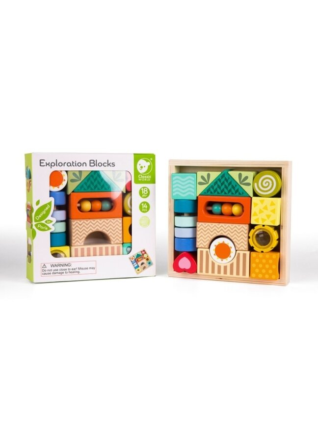 Medinės Kaladėlės - Daugiafunkcinė dėlionė CLASSIC WORLD MONTESSORI 4
