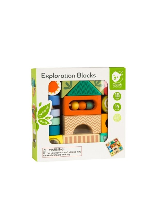 Medinės Kaladėlės - Daugiafunkcinė dėlionė CLASSIC WORLD MONTESSORI 7