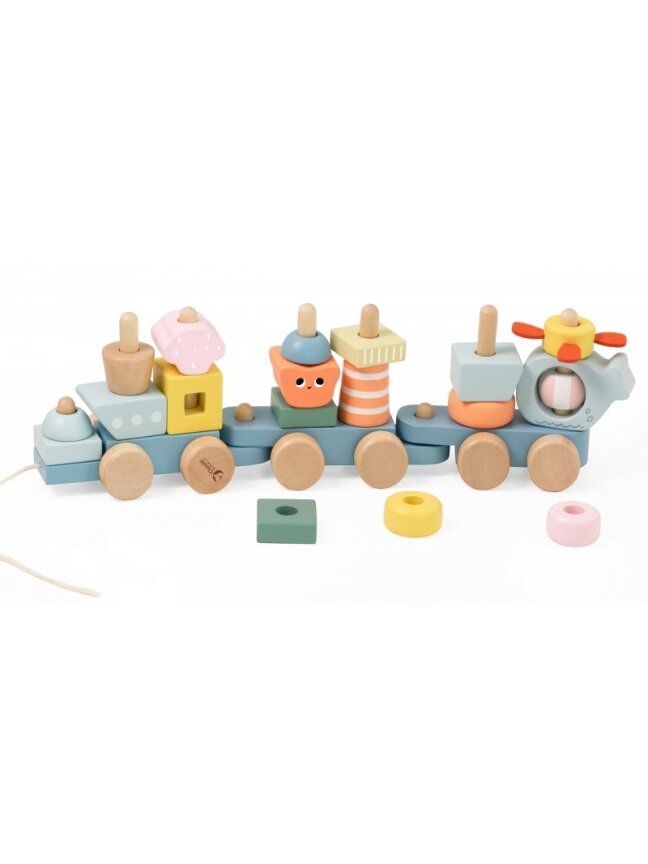 Medinės Traukinio kaladėlės CLASSIC WORLD Montessori 1