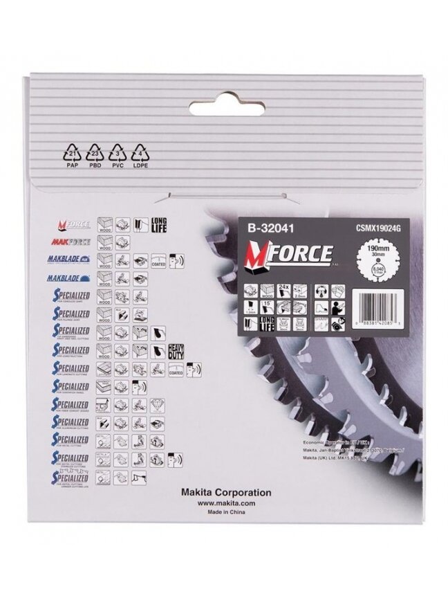 Medžio pjovimo diskas Makita 190 x 30mm B-32041 2