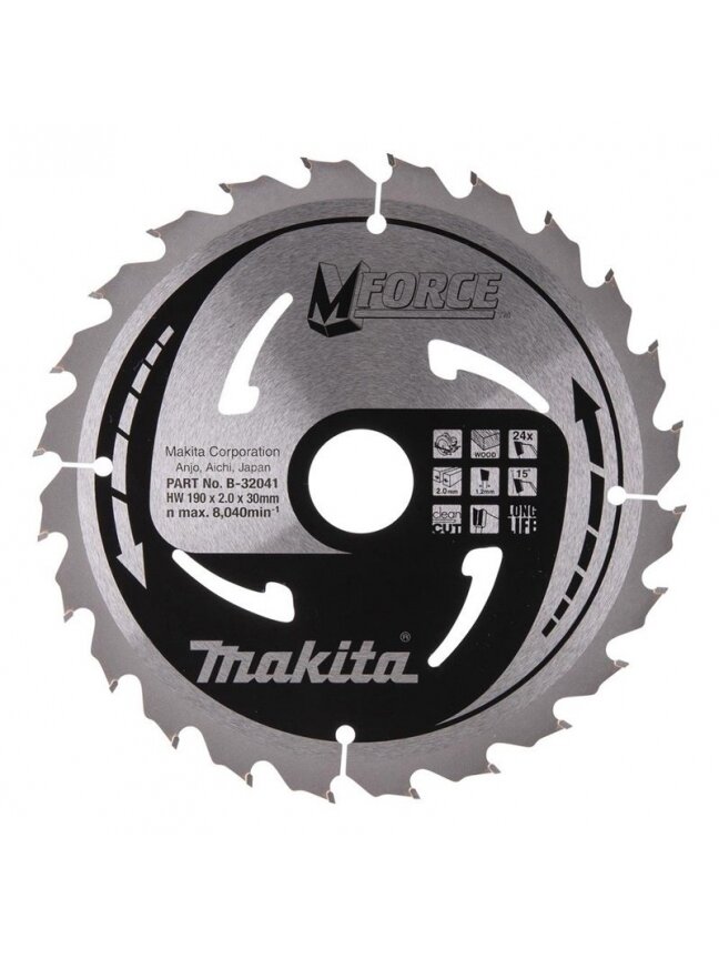 Medžio pjovimo diskas Makita 190 x 30mm B-32041 Medžio pjovimo diskas Makita 190 x 30mm B-32041