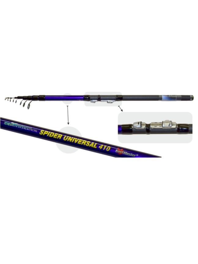 Meškerė MB SURF MASTER SPIDER Universal ilgis 410cm, testas 10 - 40g Meškerė MB SURF MASTER SPIDER Universal ilgis 410cm, testas 10 - 40g
