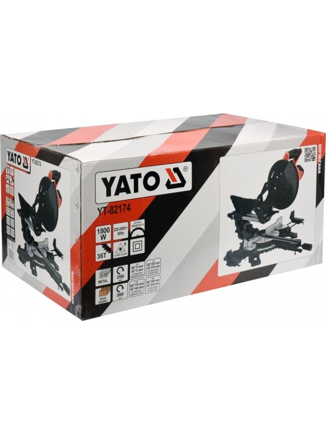 Metalo ir medžio pjovimo staklės 1800W 255mm, 2 bėgiai, padavimo funkcija Yato 6 Metalo ir medžio pjovimo staklės 1800W 255mm, 2 bėgiai, padavimo funkcija Yato 6