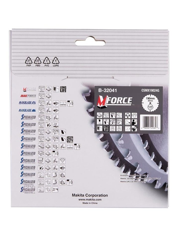 Medžio pjovimo diskas Makita 190 x 30mm B-32041 2