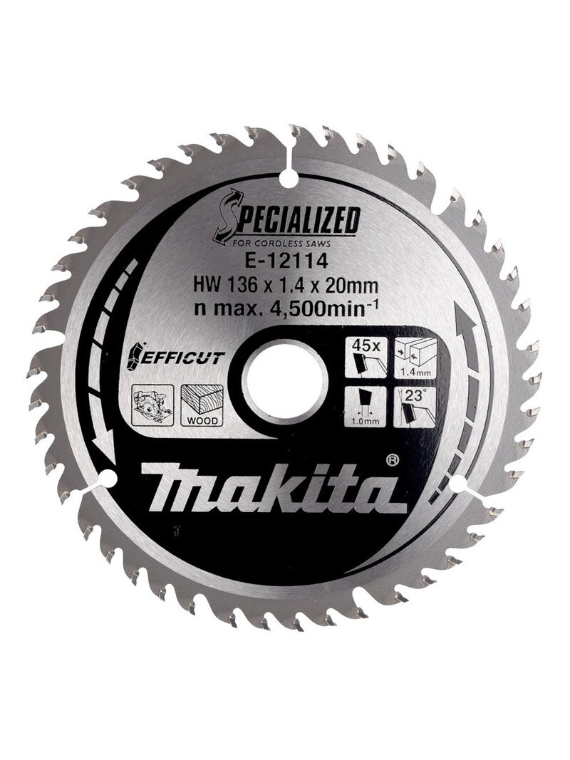 Medienos pjovimo pjūklas Makita 136X1.4X20mm 23° T45 E-12114