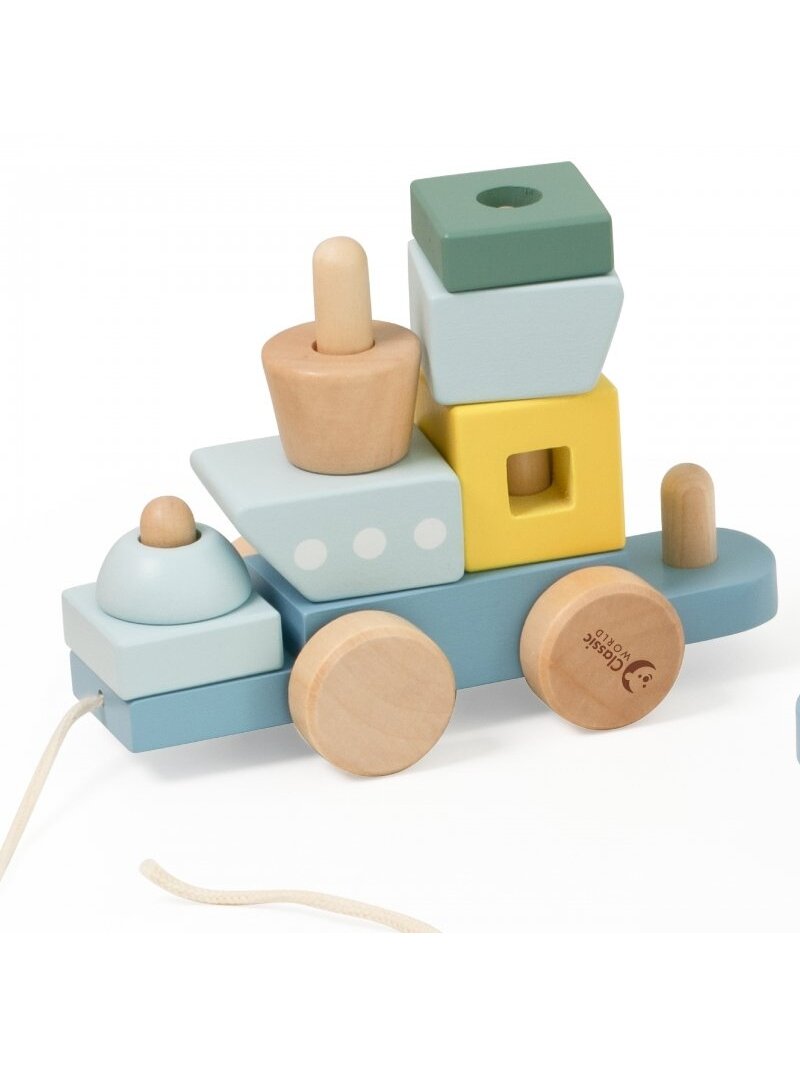 Medinės Traukinio kaladėlės CLASSIC WORLD Montessori 4