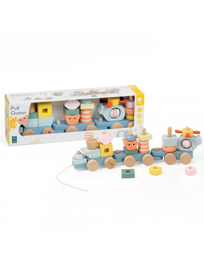 Medinės Traukinio kaladėlės CLASSIC WORLD Montessori 7