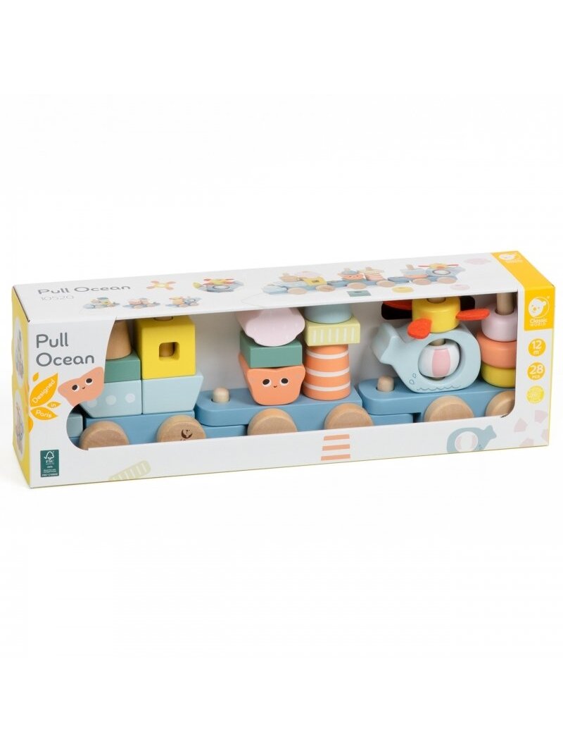Medinės Traukinio kaladėlės CLASSIC WORLD Montessori 9