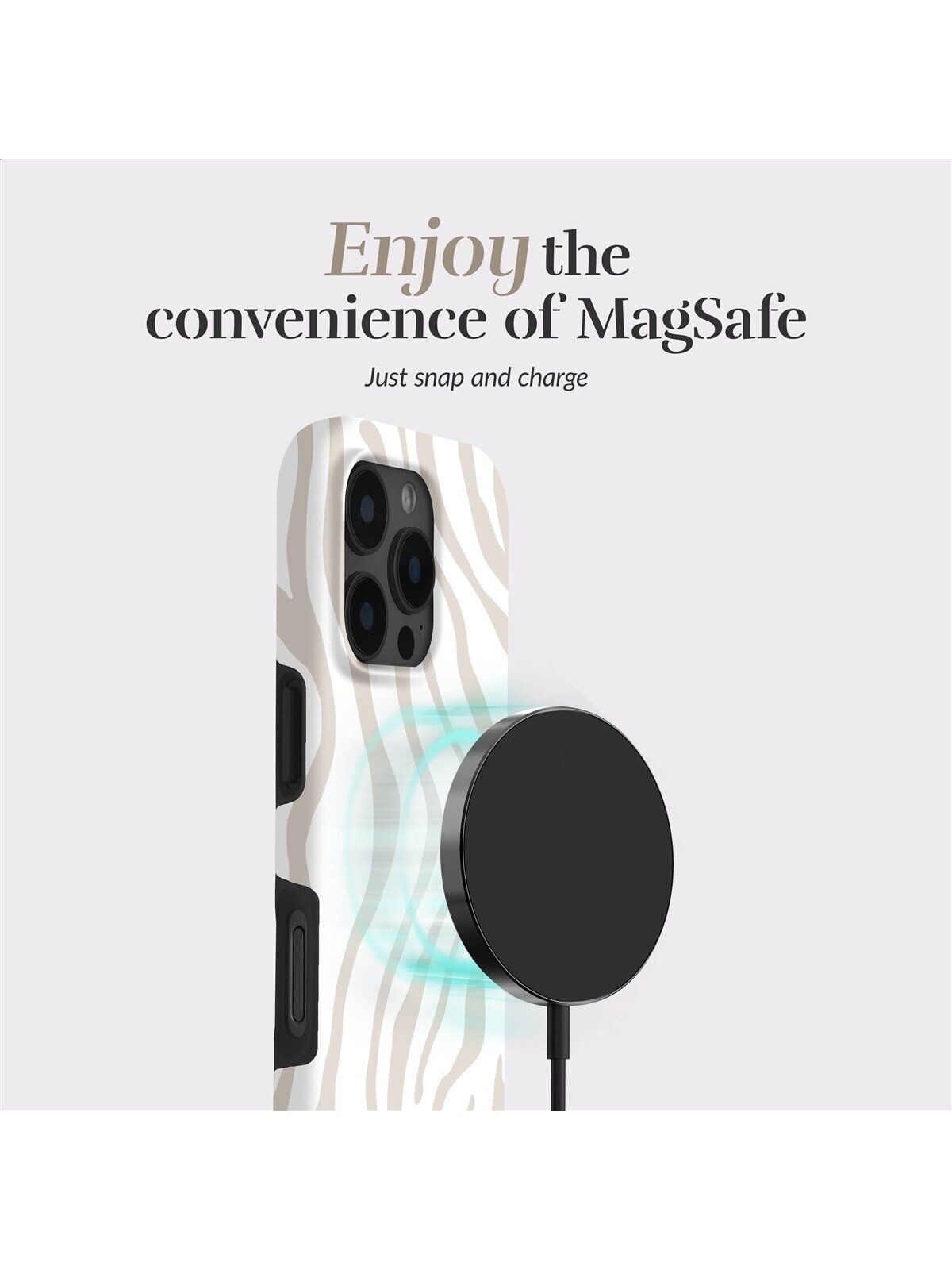 MIO Sandy Zebra Magsafe Case Compatible for iPhone 16 Pro Max 1