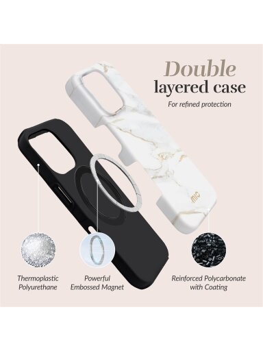 MIO White Marble Magsafe Case Compatible for Samsung S25+ 5G
