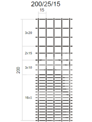 Miško tvoros tinklas, MEDIUM, 2000 mm, (200/25/15), ø1,9/2,4 mm, 50 m, ZN