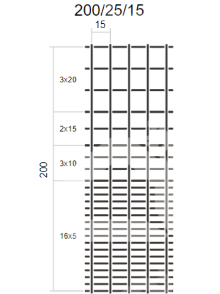 Miško tvoros tinklas, MEDIUM, 2000 mm, (200/25/15), ø1,9/2,4 mm, 50 m, ZN 1 Miško tvoros tinklas, MEDIUM, 2000 mm, (200/25/15), ø1,9/2,4 mm, 50 m, ZN 1