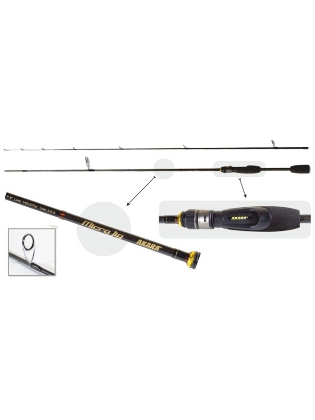 Mikro Spiningas AKARA Micro Jig TX-30» SL1003 2-jų dalių, Ilgis 2.30m, Testas 0,6-8 Mikro Spiningas AKARA Micro Jig TX-30» SL1003 2-jų dalių, Ilgis 2.30m, Testas 0,6-8