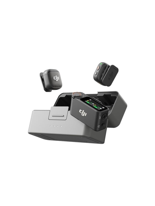 MIKROFONAS DJI MIC 3 (2TX+1RX+DĖKLAS) 2 MIKROFONAS DJI MIC 3 (2TX+1RX+DĖKLAS) 2
