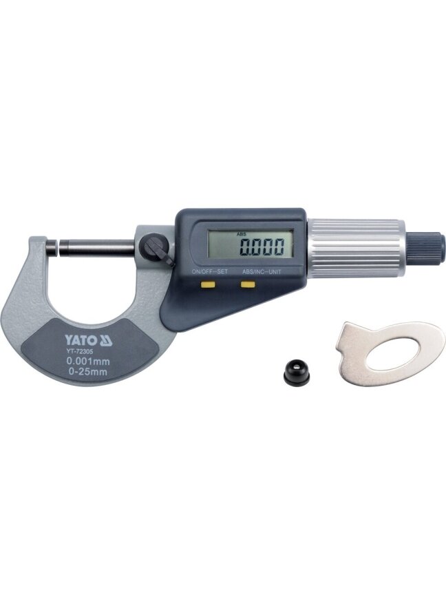 ⬡ Mikrometras elektroninis 0-25mm (YT72305, YATO) ⬡ Mikrometras elektroninis 0-25mm (YT72305, YATO)