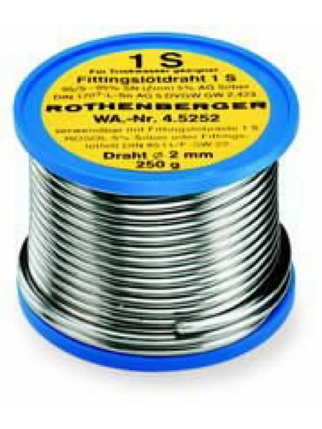 Minkšto litavimo viela ROSOL 1S 2mm 250g, Rothenberger 1