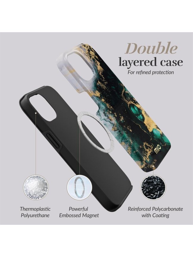 MIO Green Marble Magsafe Compatible for iPhone 16 Plus 2 MIO Green Marble Magsafe Compatible for iPhone 16 Plus 2