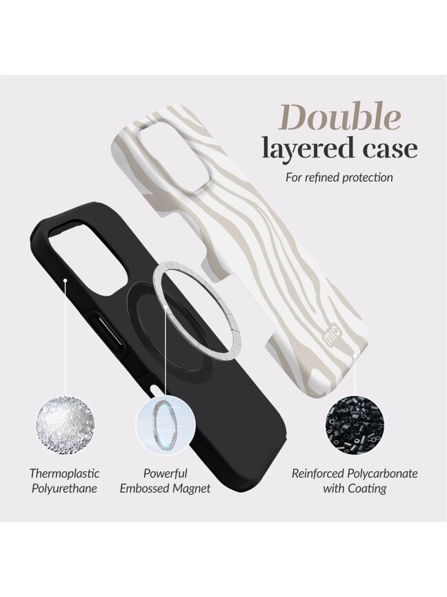 MIO Sandy Zebra Magsafe Case Compatible for iPhone 16 Pro