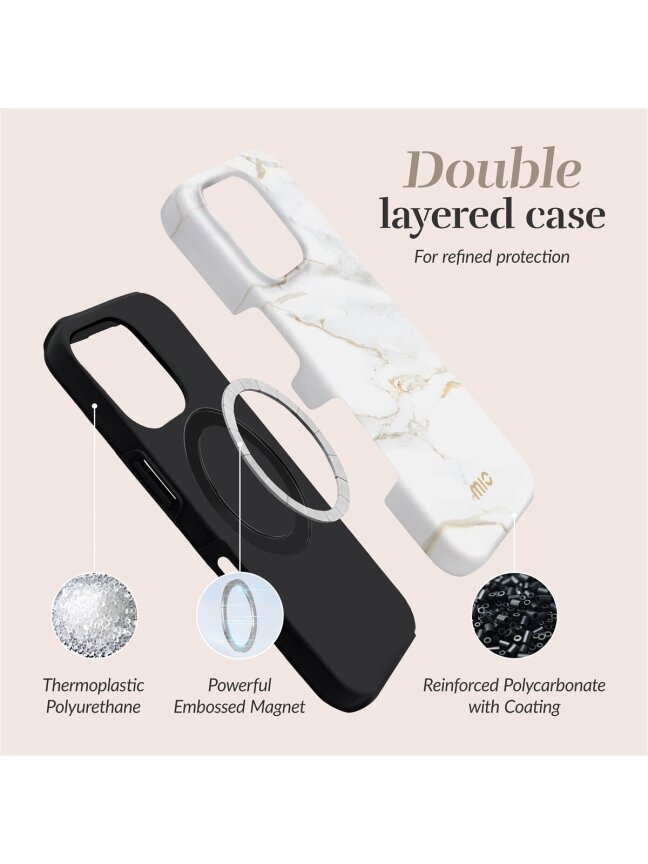 MIO White Marble Magsafe Case Compatible for Samsung S25+ 5G