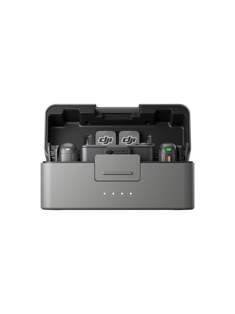 MIKROFONAS DJI MIC 3 (2TX+1RX+DĖKLAS) 1 MIKROFONAS DJI MIC 3 (2TX+1RX+DĖKLAS) 1