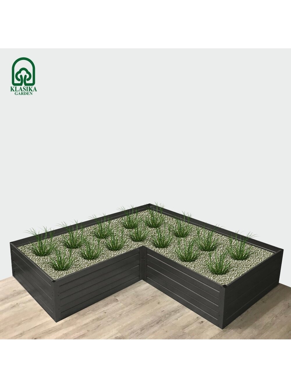 Modulinė pakelta lysvė KLASIKA GARDEN L-forma - RAL 7016 1