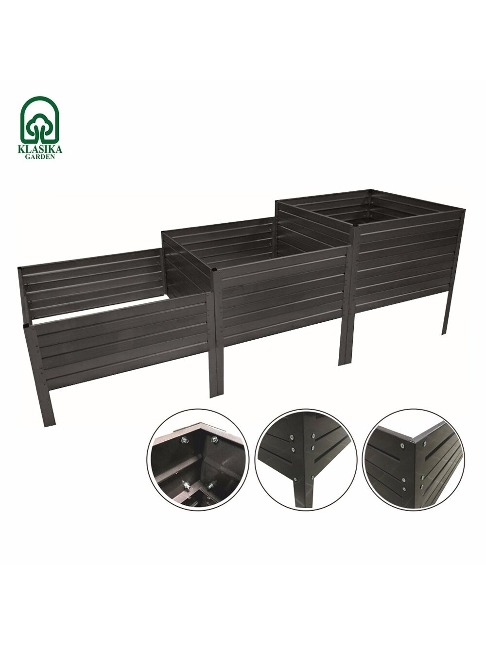Modulinė pakelta lysvė KLASIKA GARDEN "Laiptai" - RAL 8017 2