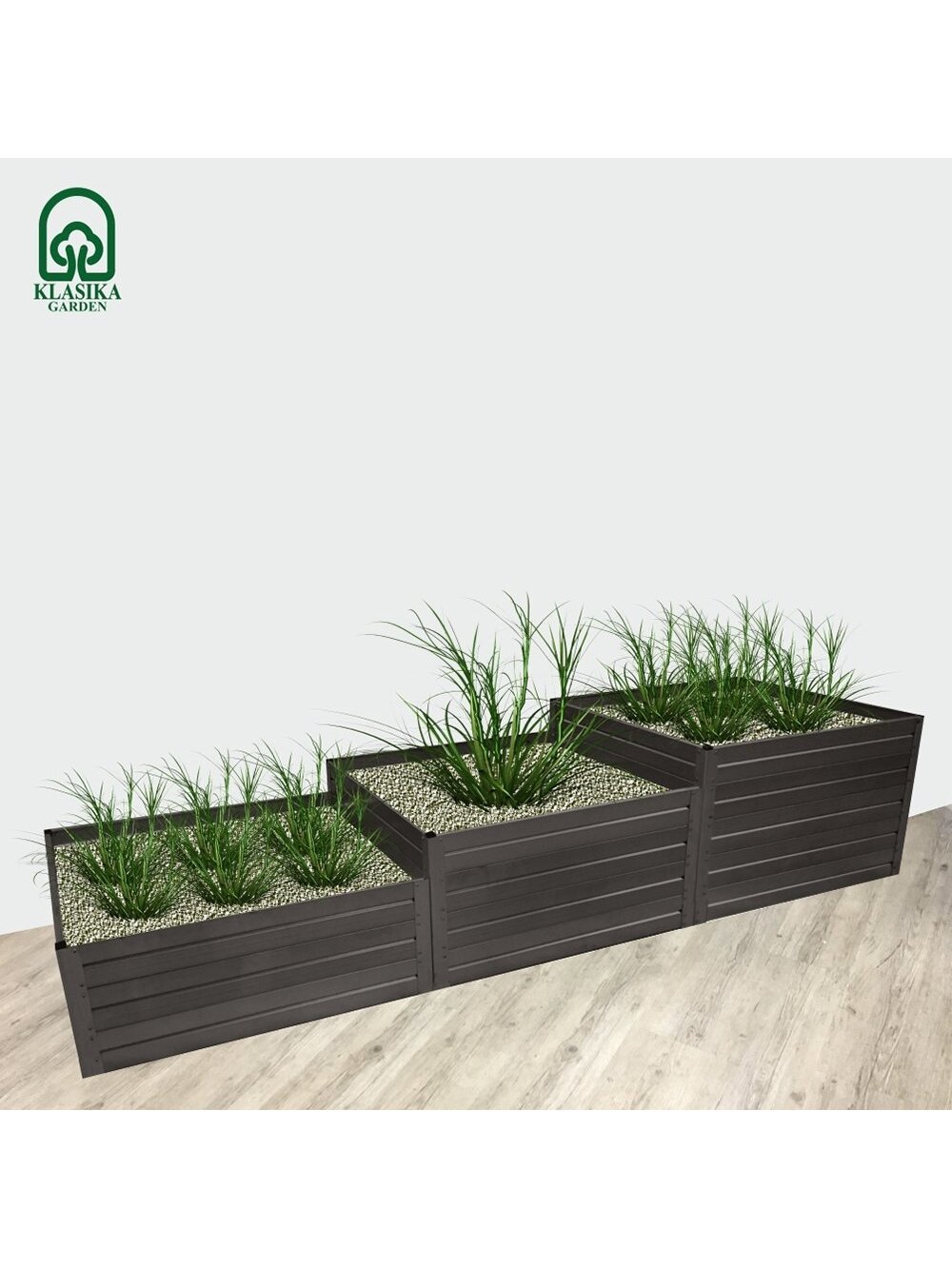 Modulinė pakelta lysvė KLASIKA GARDEN "Laiptai" - RAL 8017 1 Modulinė pakelta lysvė KLASIKA GARDEN "Laiptai" - RAL 8017 1
