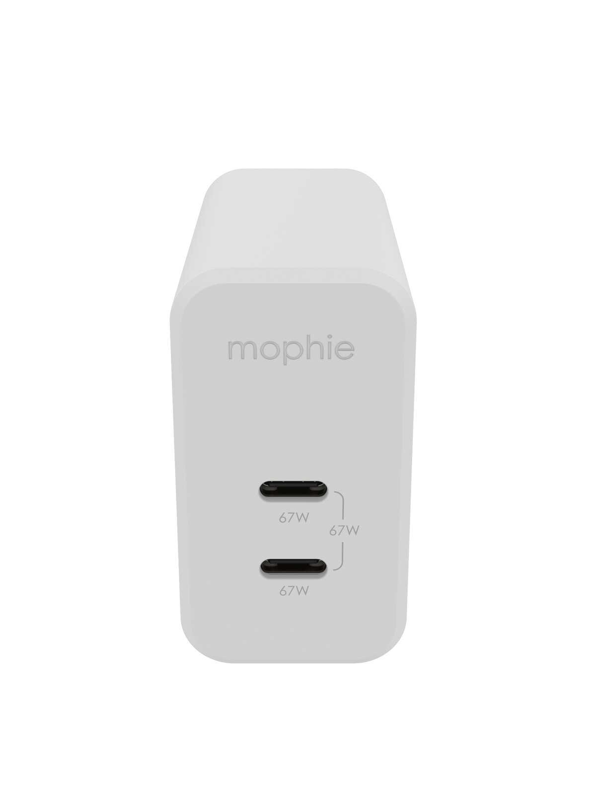 mophie Wall Adapter USB-C PD DUAL 67W GAN EU (2xUSBC) White 1