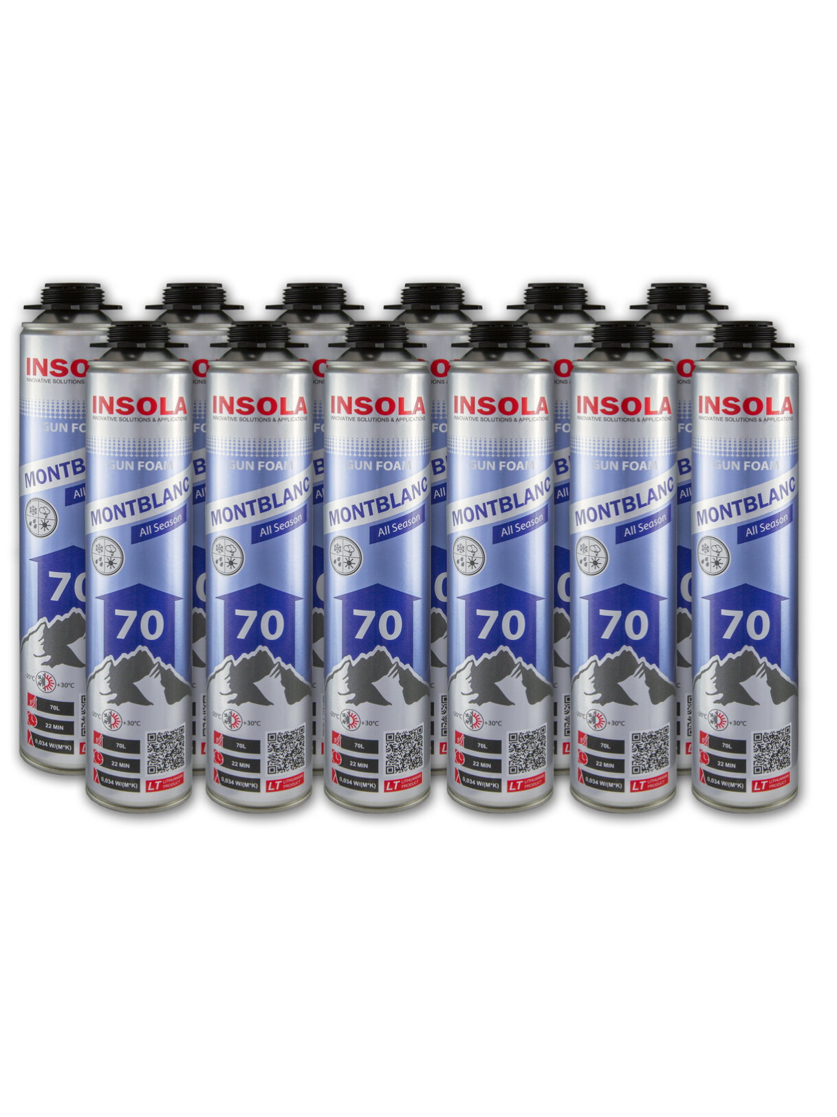 Montavimo putos INSOLA Montblanc 70 All Season, 870 ml. 12 vnt. Montavimo putos INSOLA Montblanc 70 All Season, 870 ml. 12 vnt.