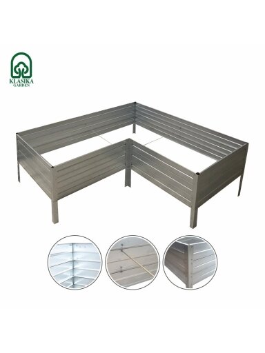 Modulinė pakelta lysvė KLASIKA GARDEN L-forma - Cinkuota Modulinė pakelta lysvė KLASIKA GARDEN L-forma - Cinkuota