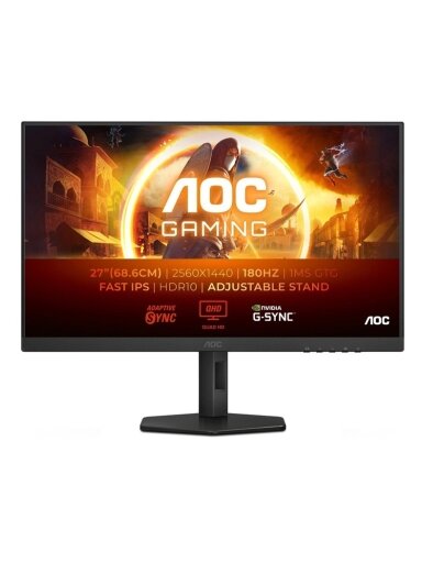 Monitorius AOC Q27G4XF, Q27G4XF, Fast IPS, 180 Hz, QHD, 27"