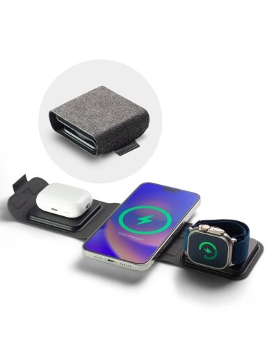mophie-3in1 travel charger MagSafe with adapter EU Black