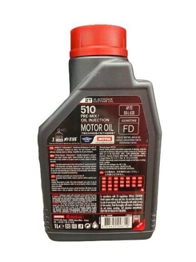 Motociklų variklių tepalas MOTUL 510 2T, 1 l