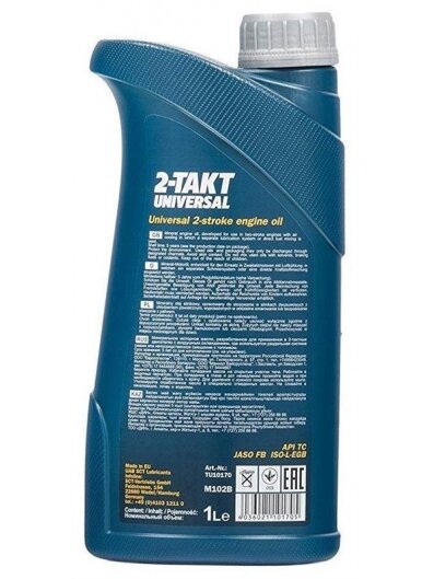 Motociklo variklio tepalas Mannol 2-takt universal, 1 l 1