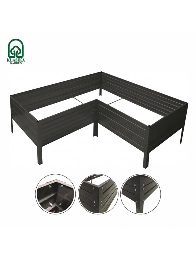 Modulinė pakelta lysvė KLASIKA GARDEN L-forma - RAL 7016 3