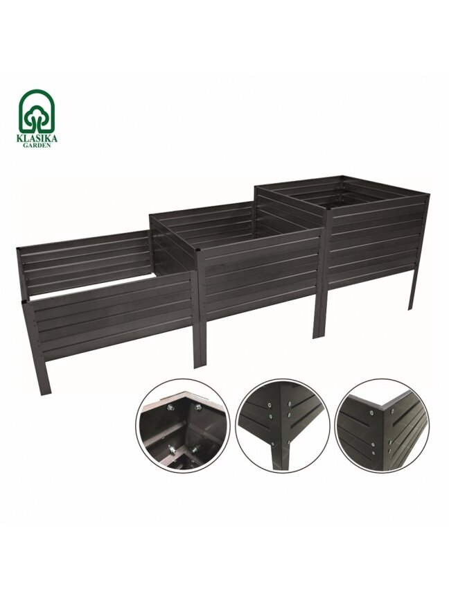 Modulinė pakelta lysvė KLASIKA GARDEN "Laiptai" - RAL 8017 2
