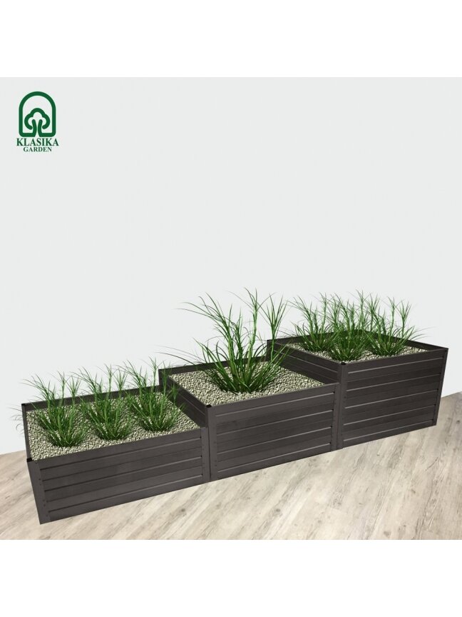 Modulinė pakelta lysvė KLASIKA GARDEN "Laiptai" - RAL 8017 1
