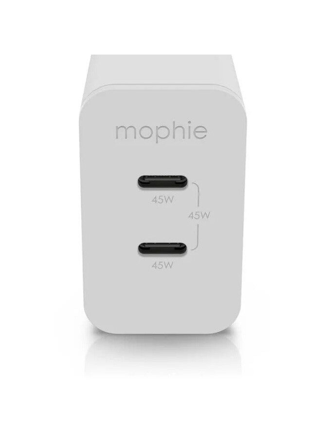 mophie Wall Adapter USB-C PD DUAL 45W GAN EU(2xUSBC) White 1
