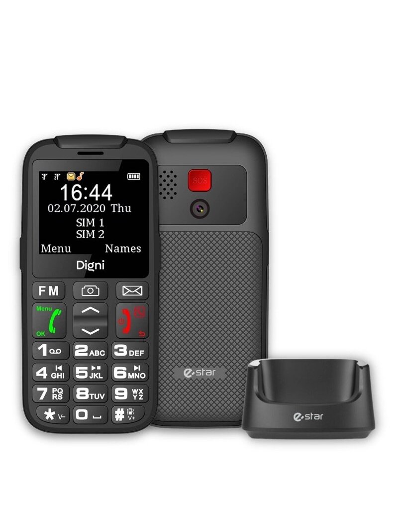 Mobilusis telefonas Estar Digni Talk Senior, juodas, 32MB