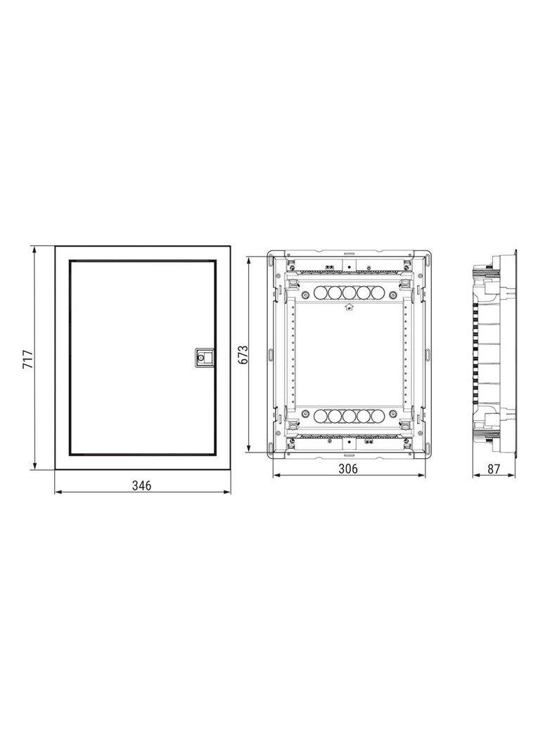Modulinis skydas ETI 48+8 mod. ECG56, potinkinis, IP40 2 Modulinis skydas ETI 48+8 mod. ECG56, potinkinis, IP40 2