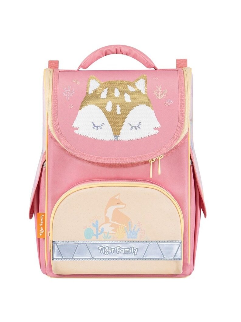 Mokyklinė kuprinė Tiger Family TGNT-001A, oranžinė/rožinė 1