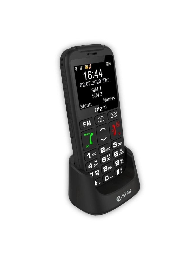 Mobilusis telefonas Estar Digni Talk Senior, juodas, 32MB 1 Mobilusis telefonas Estar Digni Talk Senior, juodas, 32MB 1